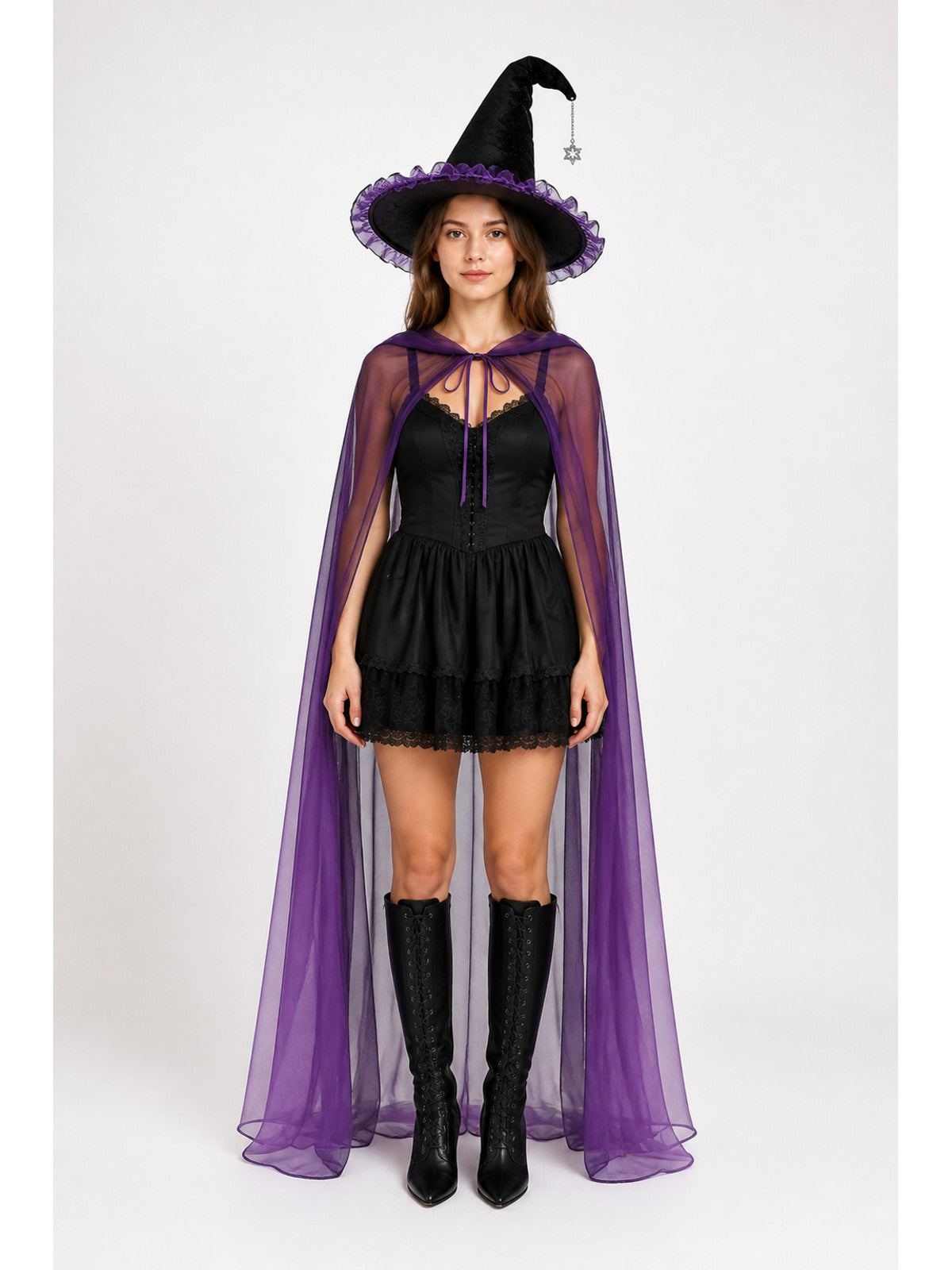 Halloween Carnival Costume with Cape and Hat