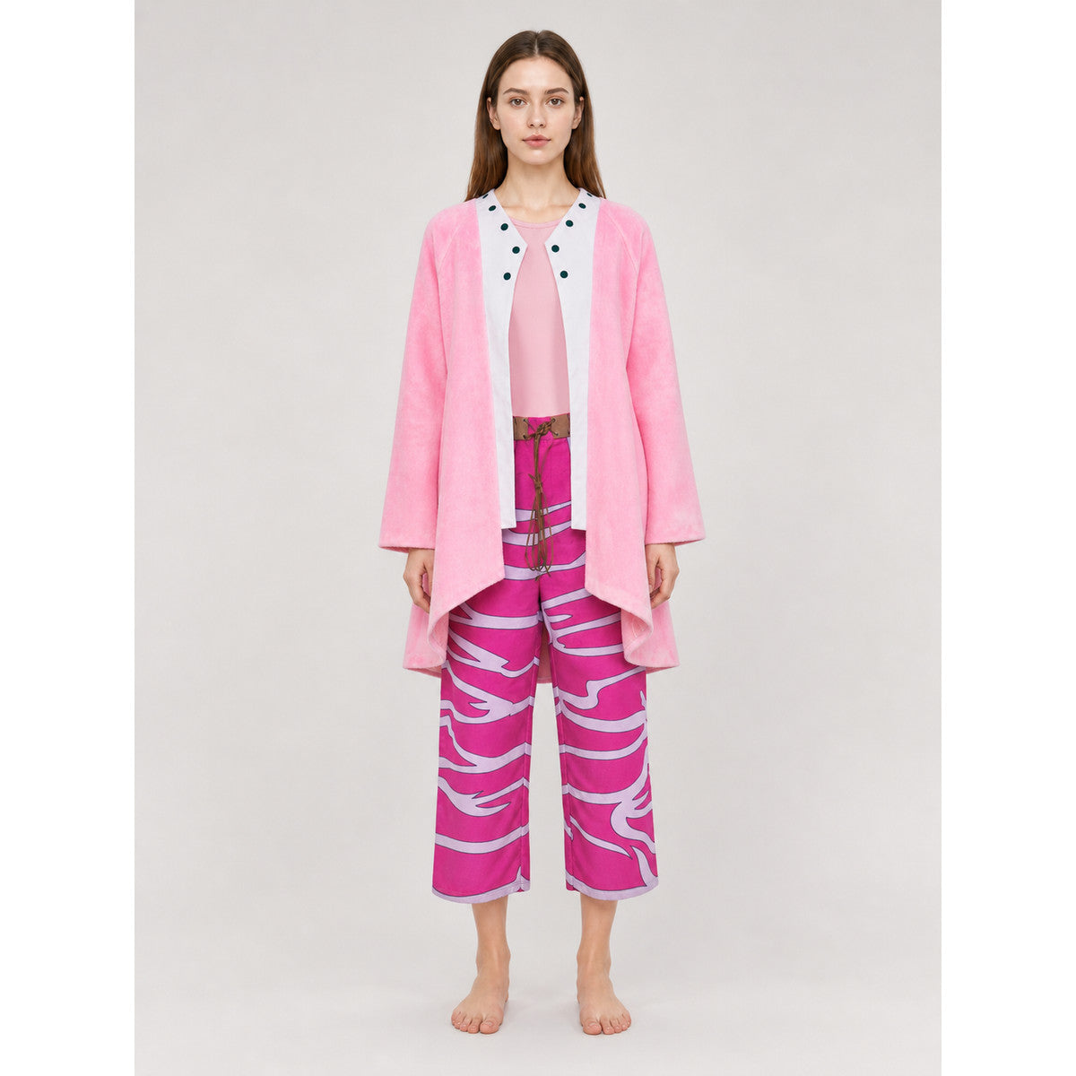 Doflamingo Cosplay Costume, Jacket, Pants, and Belt