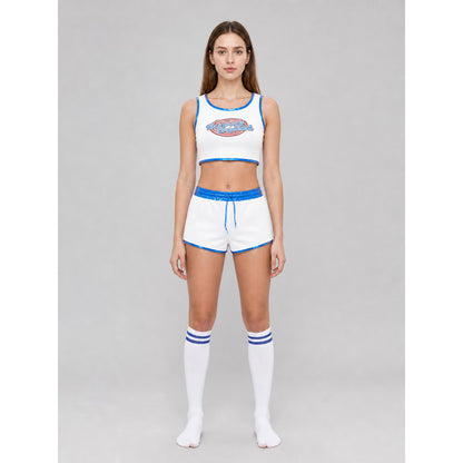Bunny Costume: Top, Shorts, and Eared Headband front view