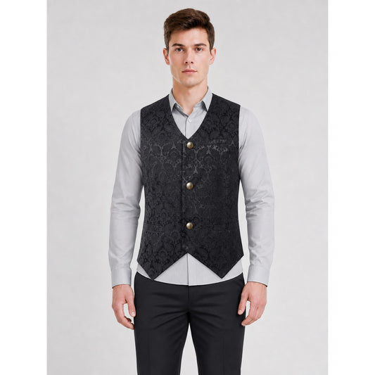 Short Vintage Jacquard Vest