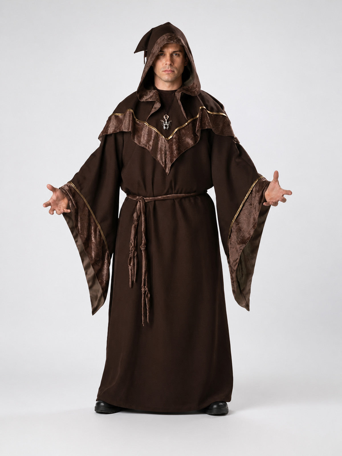 Brown Hooded Wizard Costume main product view