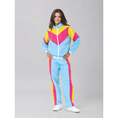 Two-Piece Stage Costume with Geometric Color Blocking