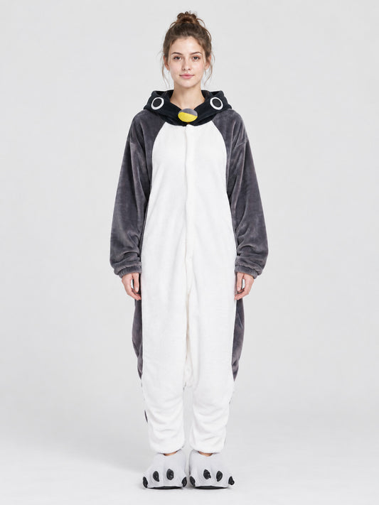 Insulated Hooded Pajama Jumpsuit with Eyes