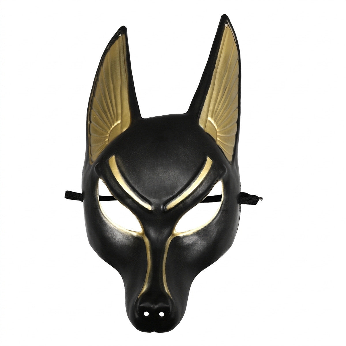 Stylish Black Gold Anubis Mask Retro Egyptian Themed Masquerade Accessory Lightweight Plastic Cosplay Prop For Halloween Party