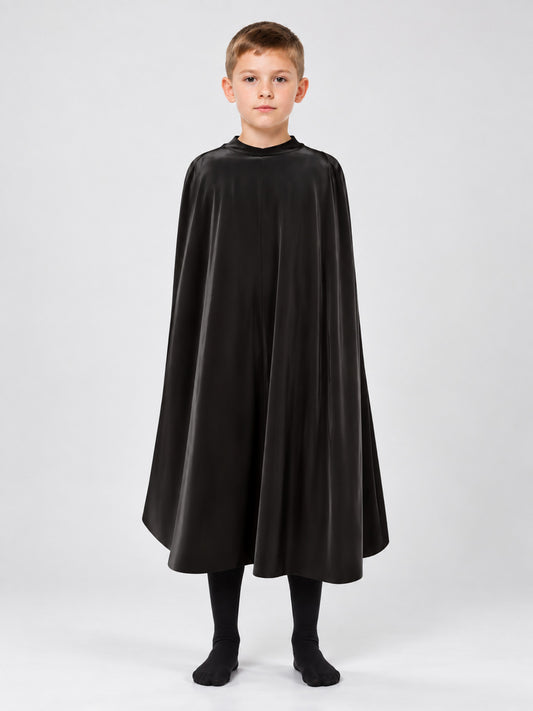 Long Black Milk Silk Carnival Cape