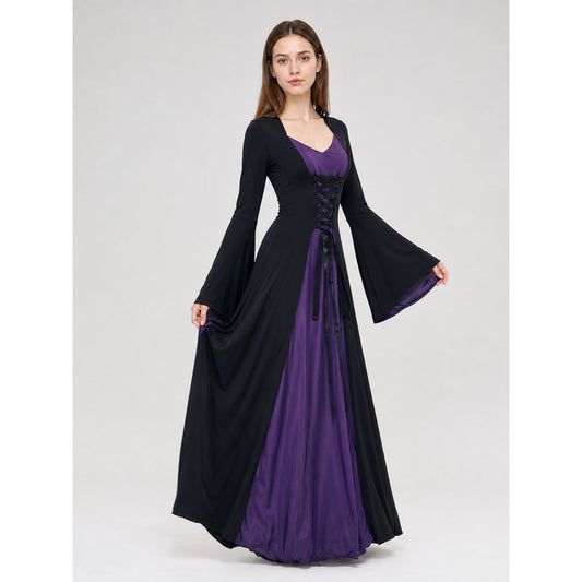 Gothic costume dress with corset lacing
