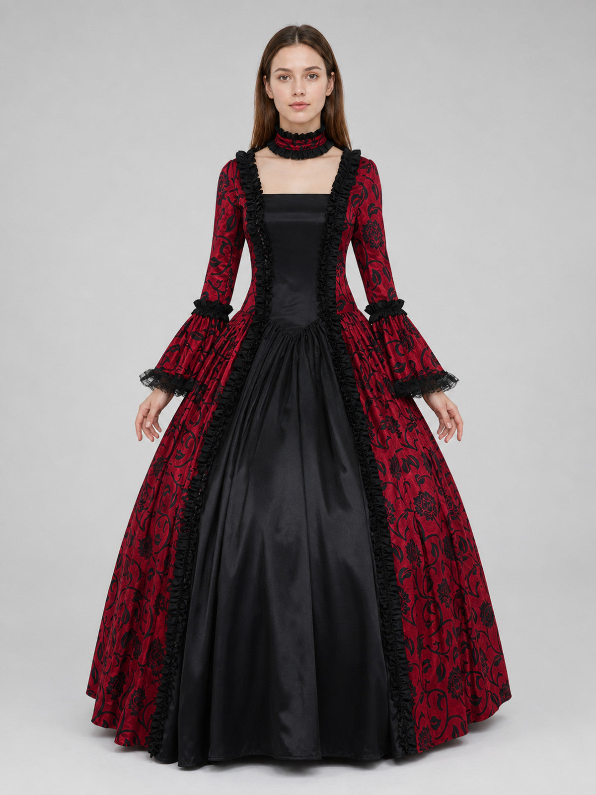 Long Gothic Victorian-Style Dress