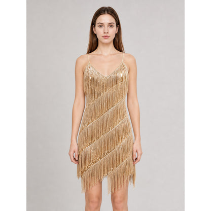 Fringe and Sequin Party Dress Set