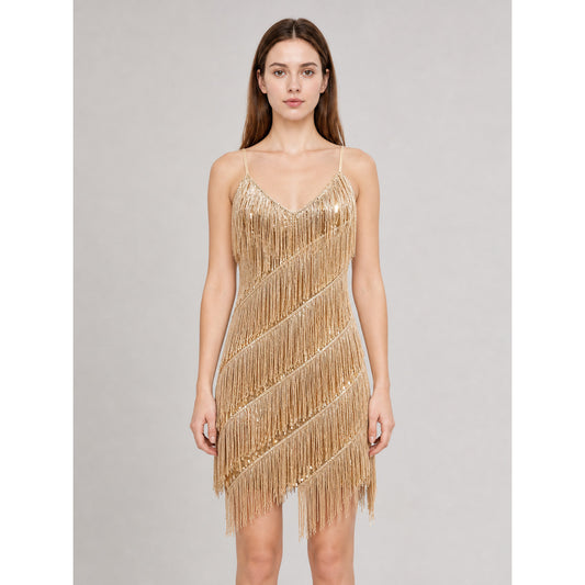 Fringe and Sequin Party Dress Set