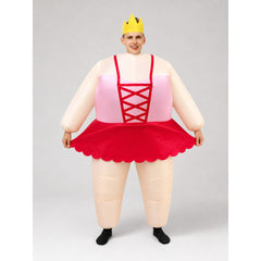 Inflatable clown costume in ballet style with a crown for the stage