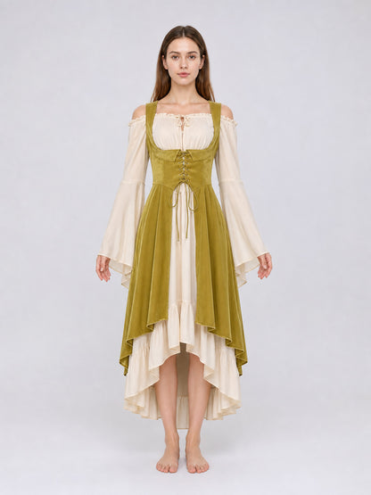 Renaissance-Style Lace-Up Costume Dress front view