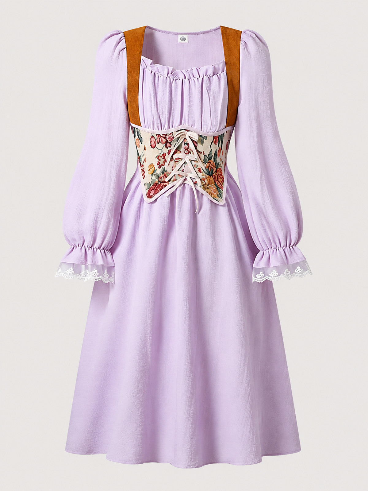 Purple Long-Sleeve Dress for Girls main product view