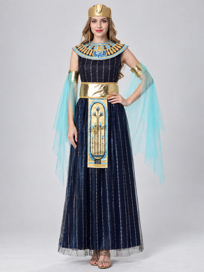 Egyptian Queen Carnival Costume with Necklace and Belt