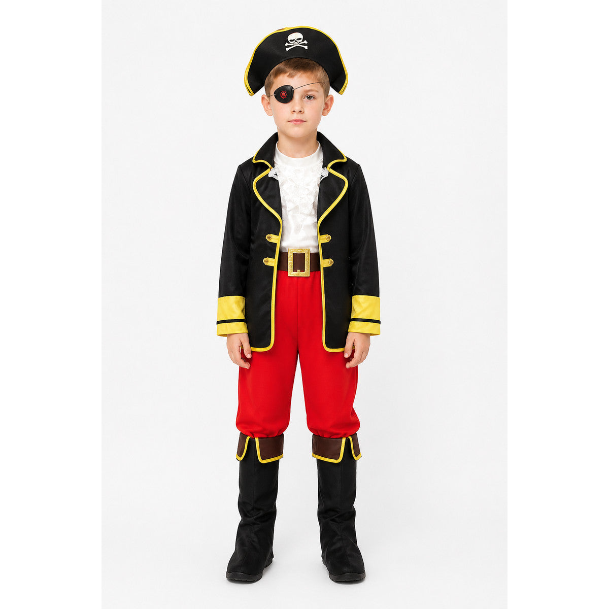 Children's pirate costume with hat and eye patch main product view