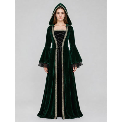 Gothic Hooded Dress in a Medieval Style