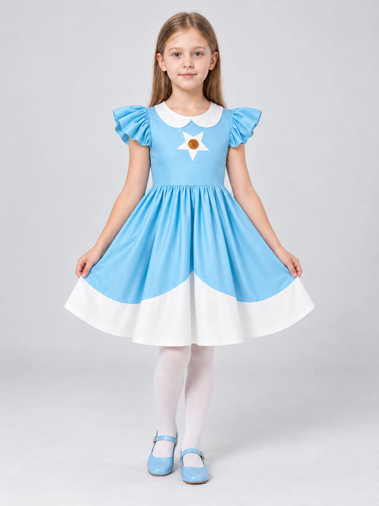 Kids' Blue Carnival Dress with White Star