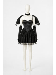 Black Cosplay Dress with a Full Skirt