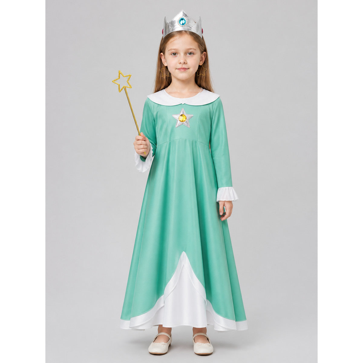Costume Dress with Crown, Earrings, and Wand on-model view