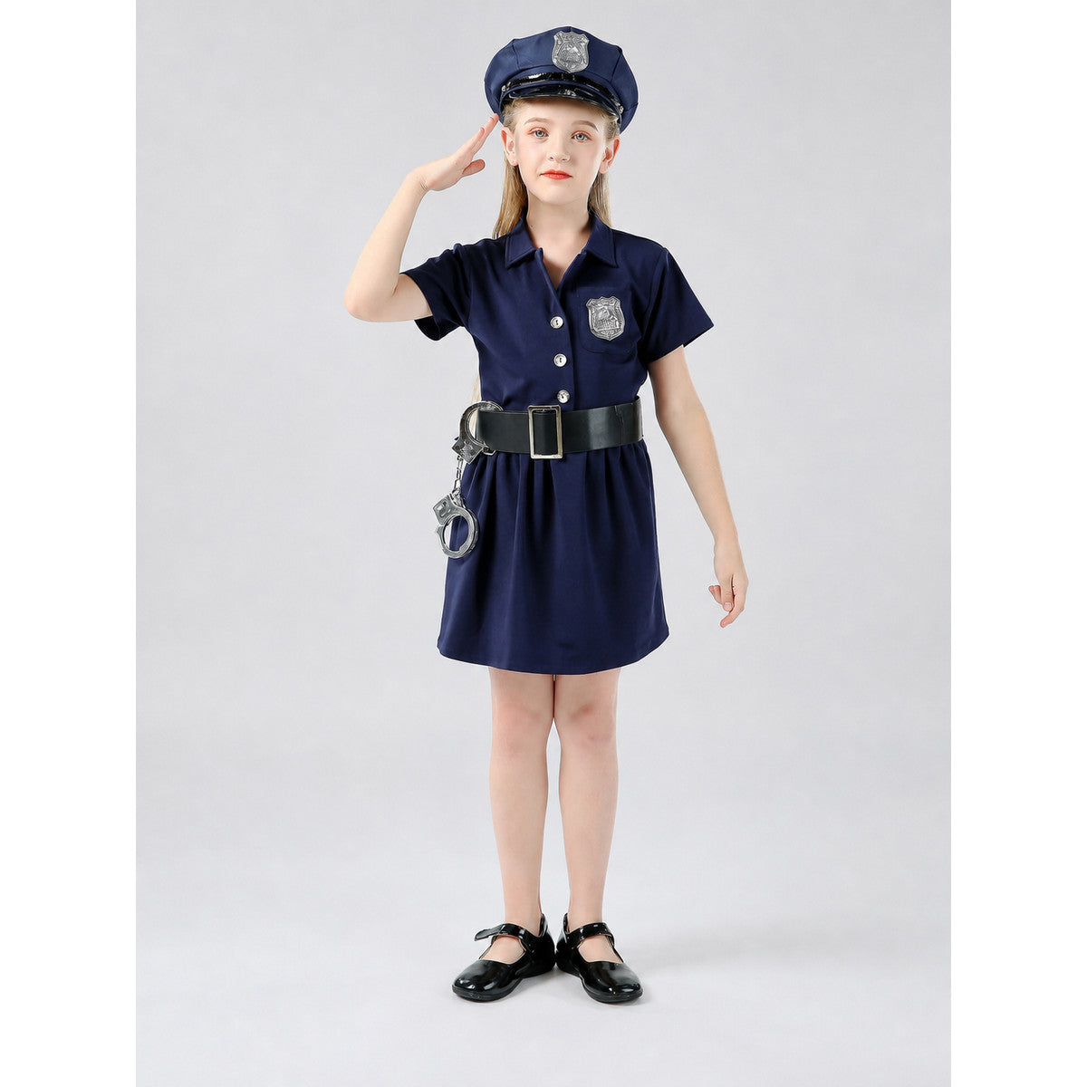 Police-Style Carnival Dress with Headwear