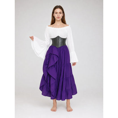 Historical Costume with Corset and Tiered Skirt