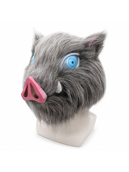 2026 Inosuke Hashibira Mask Helmet Cosplay Hood Hair Pig Mask Headwear Halloween