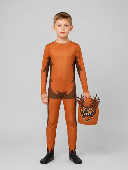 “Monster Deer” Costume: Jumpsuit and Headpiece on-model view