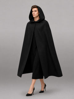 Black hooded carnival cloak, medieval