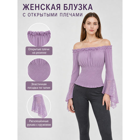 Off-Shoulder Long-Sleeve Top