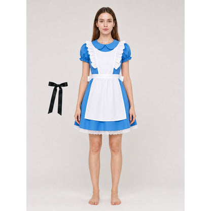 Alice-inspired Carnival Dress, Blue and White on-model view