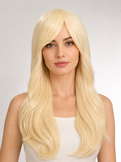 Long Light Golden Wavy Carnival Wig main product view