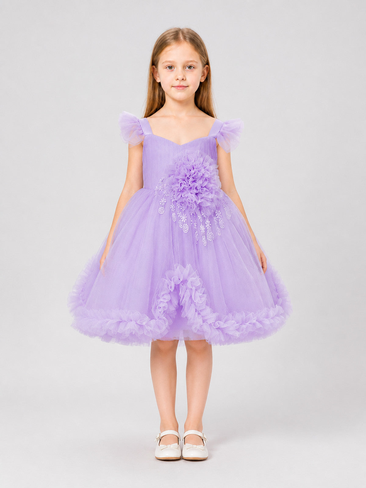 Girls' Dressy Tulle Princess Dress on-model view