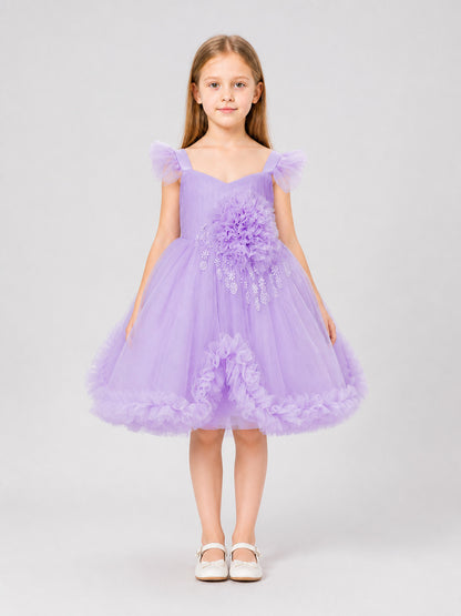 Girls' Dressy Tulle Princess Dress on-model view