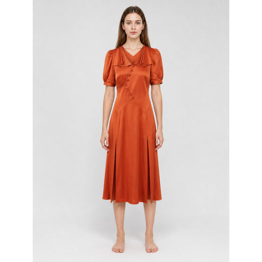 Cosplay Dress with Peter Pan Collar and Side Slits
