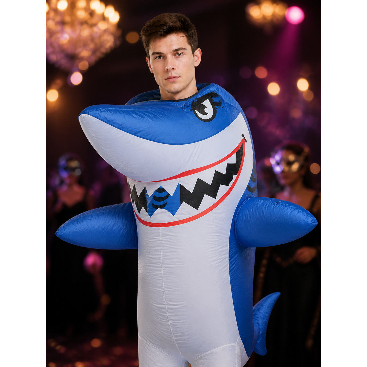 Inflatable Shark Costume for Halloween Christmas Funny Performance Outfit on-model view