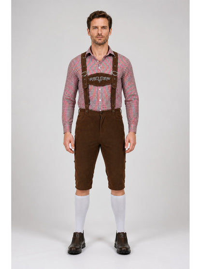 Brown Lederhosen Shorts with Suspenders