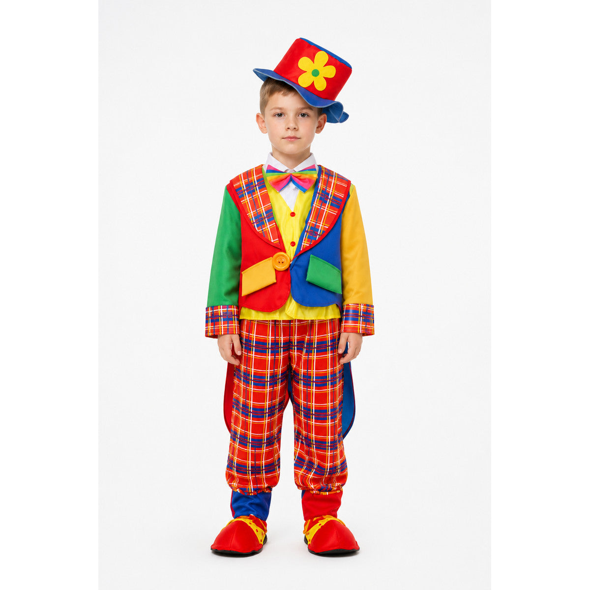 Plaid Clown Costume with a Flower on the Hat main product view