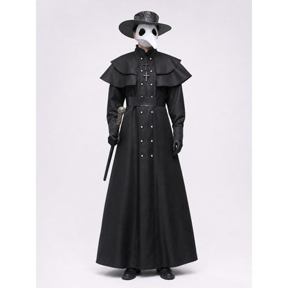 Halloween Plague Doctor Costume with Mask on-model view