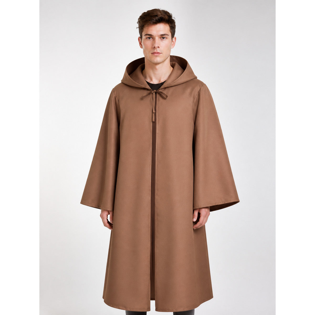Long Brown Hooded Carnival Cloak main product view