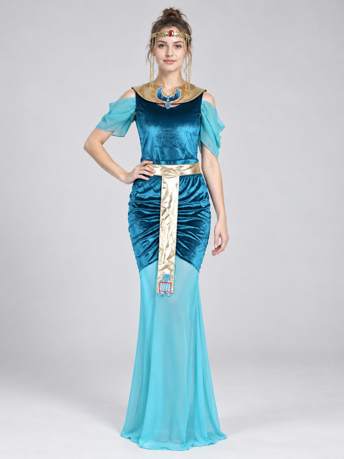 Egyptian-Style Costume with Gold Trim