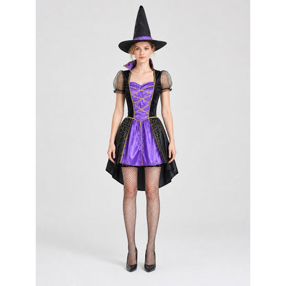 Witch Costume: Halloween Dress with Hat on-model view