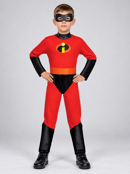 Kids' Superhero Carnival Costume Red with Mask