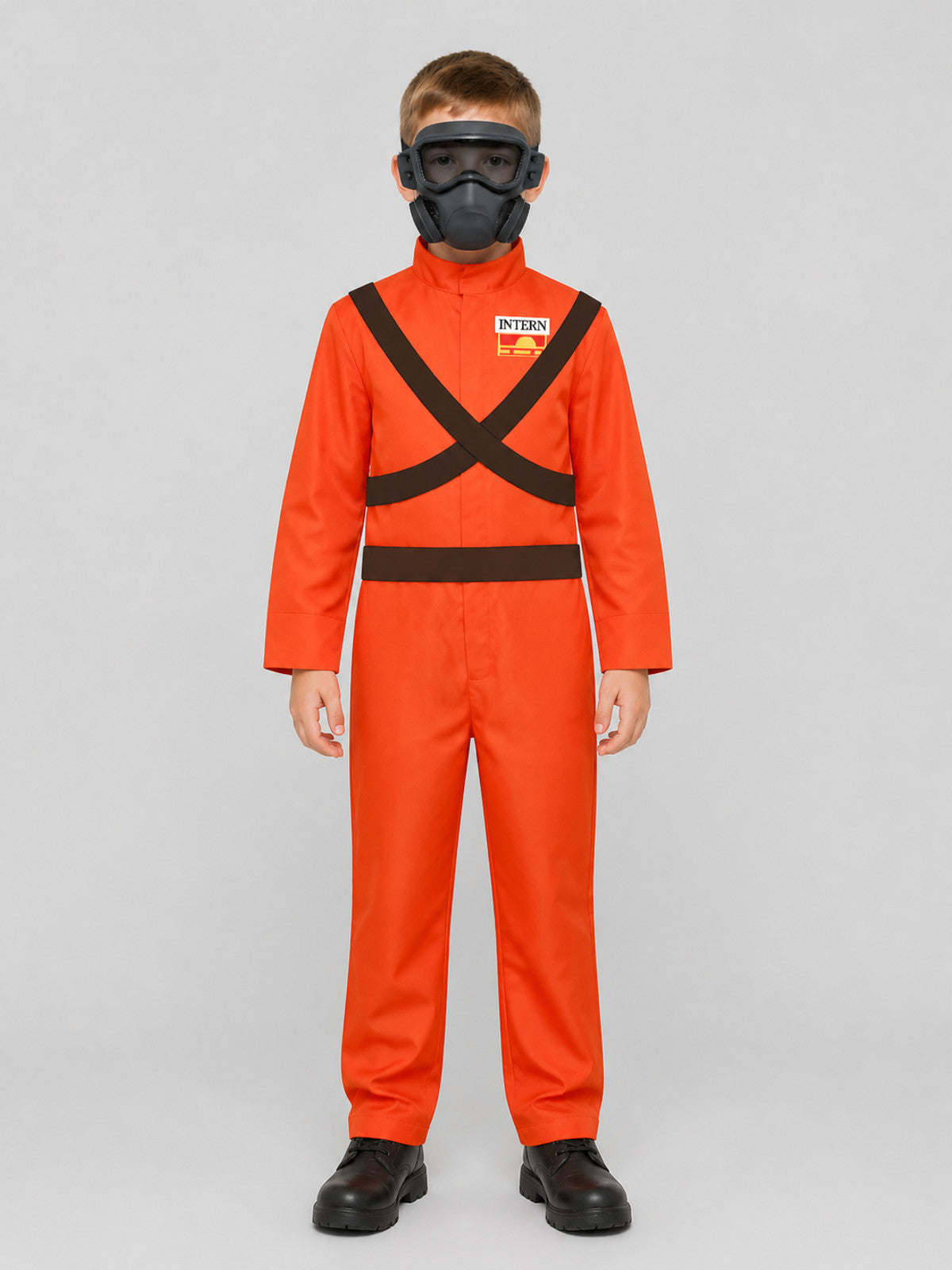 Lethal Company Cosplay Costume: Jumpsuit and Mask on-model view