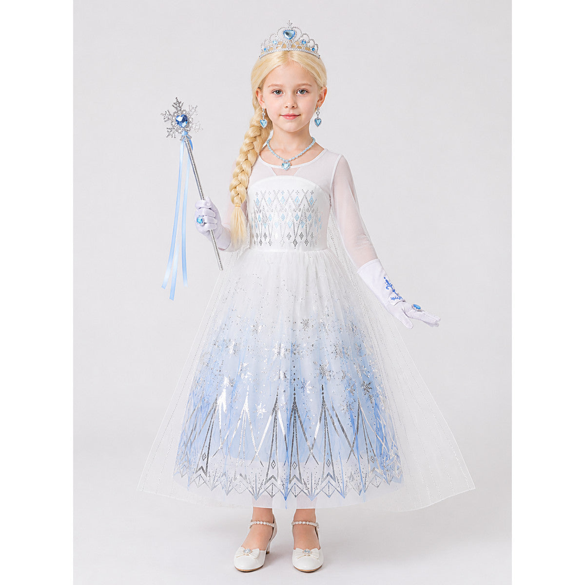 White and Blue Princess Costume for Halloween main product view