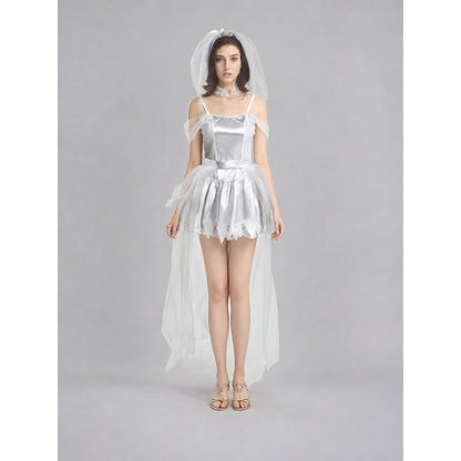 Retro Costume: Dress, Headpiece, and Tulle Train