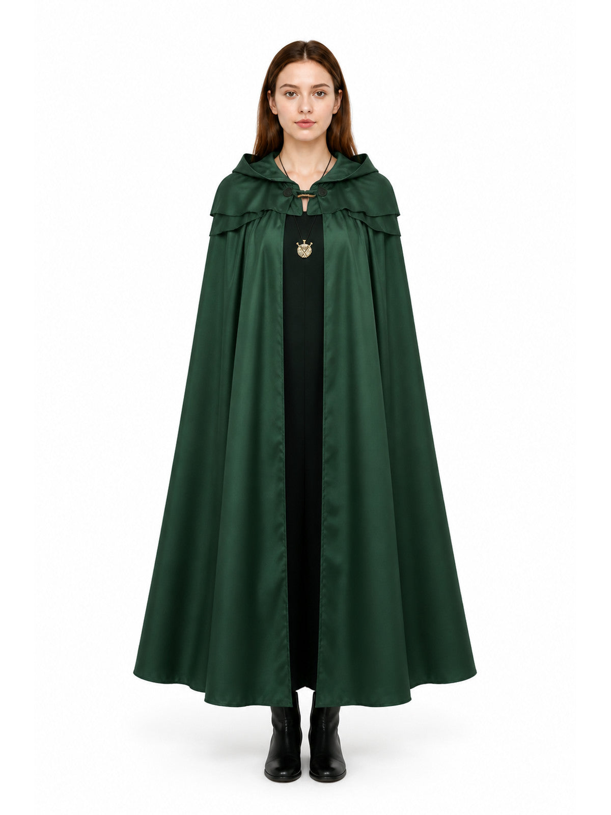 Hooded Cape with Double Closure and Pendant main product view