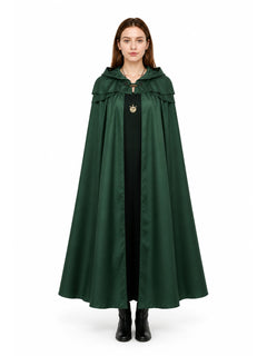 Hooded Cape with Double Closure and Pendant