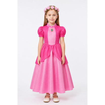 Puffy layered princess dress with short sleeves main product view