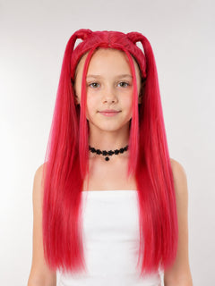 Long Anime Wig with Two High Ponytails for Cosplay