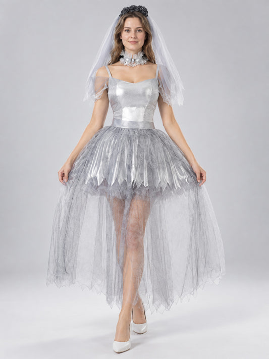 Vampire costume with corset and layered skirt