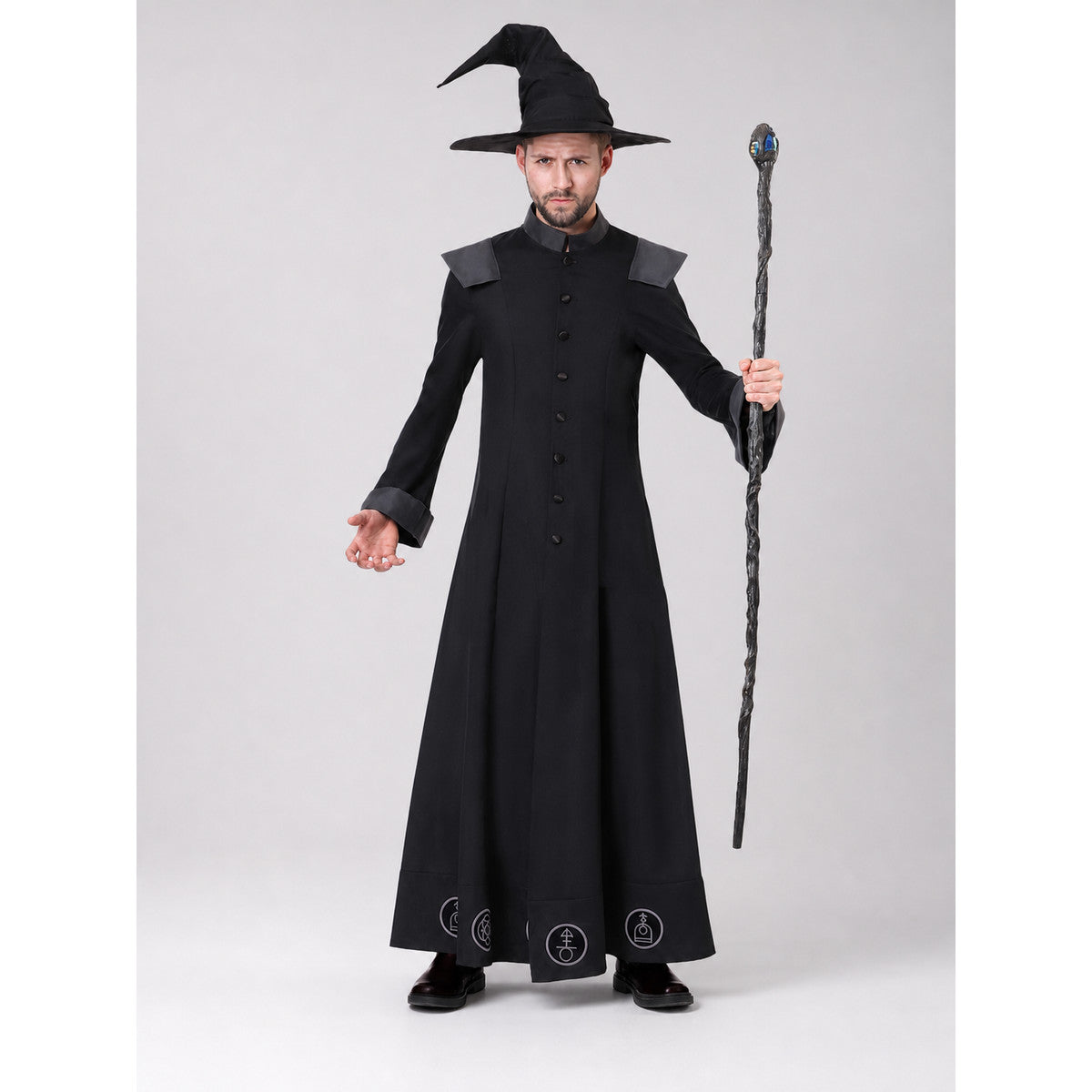 Halloween Wizard Costume with Hat and Robe